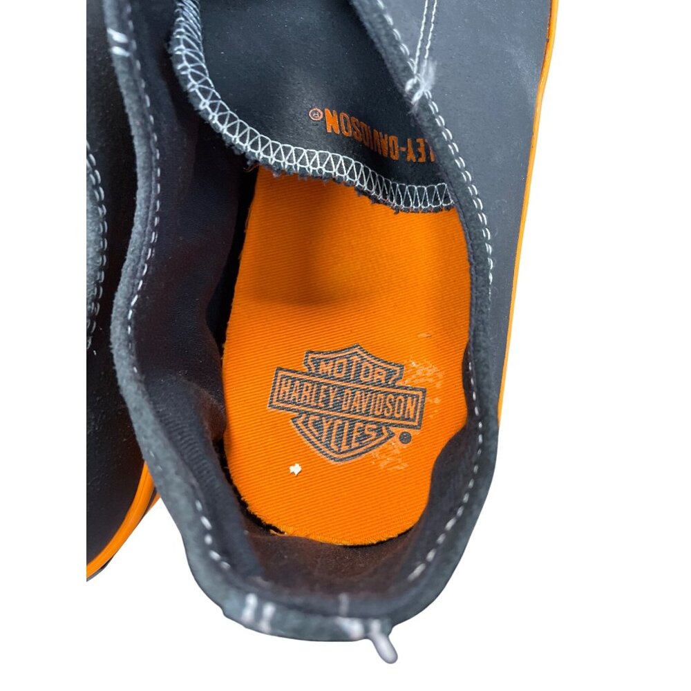 Harley-Davidson Mens Low-Top Vulcon Black Orange Sneakers Size 13 SKU 9405 - Picture 10 of 16